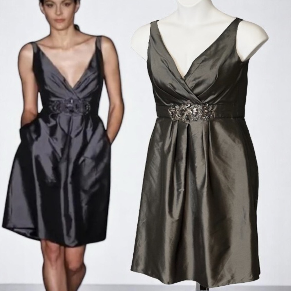 Elegant Black Satin Mini Dress